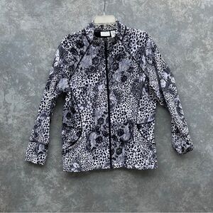 Zenergy by Chico’s Floral Leopard Print Women's Active Wear Jacket